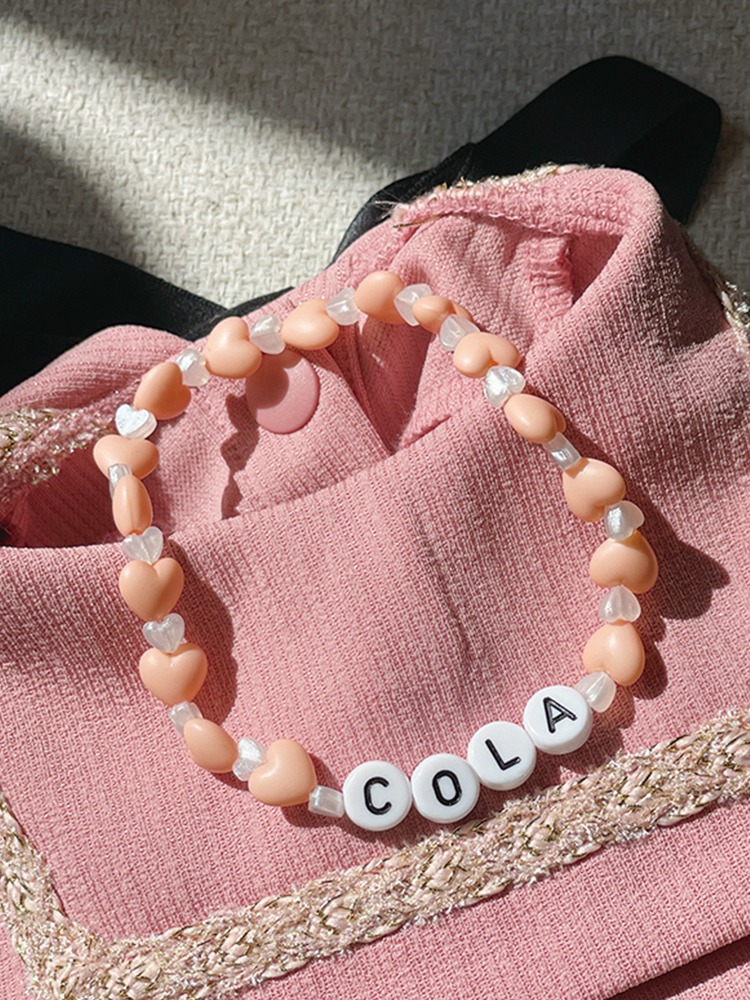 Peach initial necklace